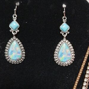Elegant Silver and Blue Teardrop Earrings